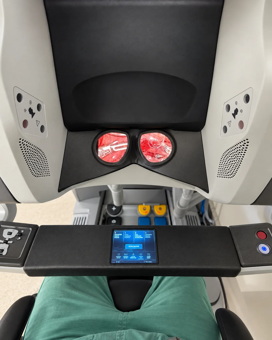 Visor 3D do console de cirurgia robótica